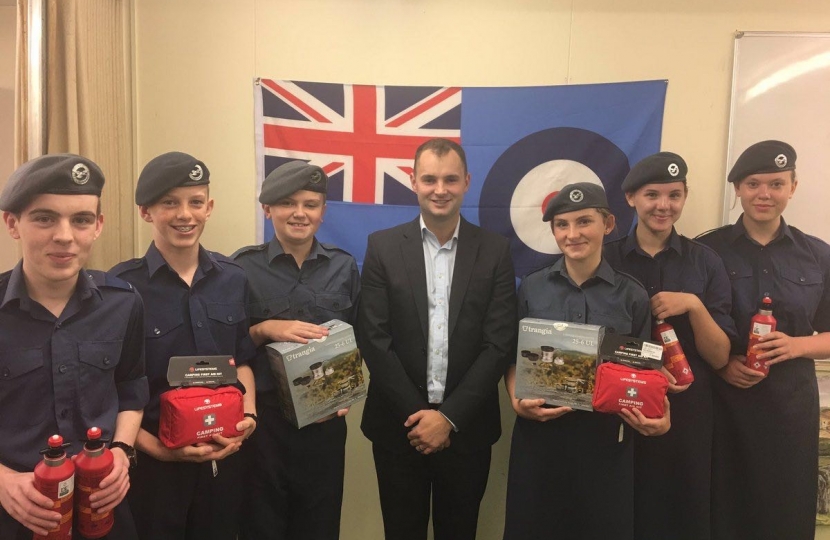 Luke Hall MP with the Cadets