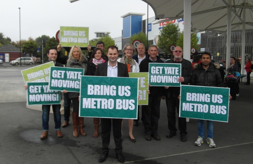 Luke with fellow Campaigners at Yate Bus Station