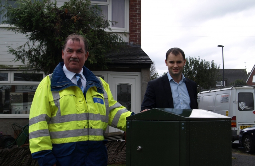 Luke with a Broadband cabinet