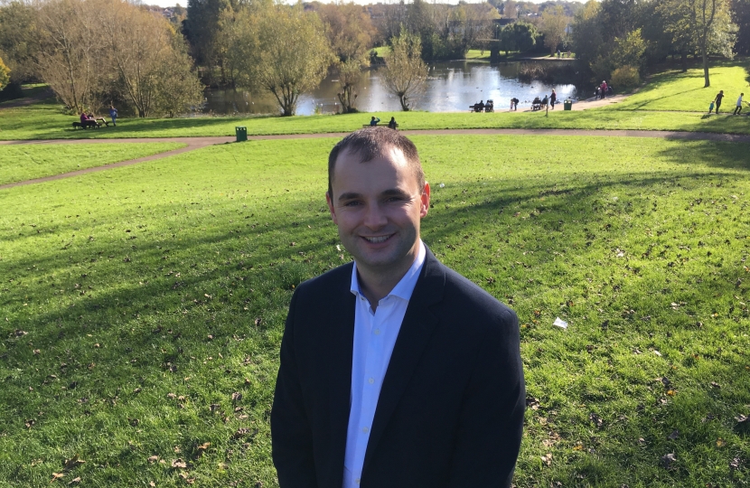 Luke Hall MP in Kingsgate Park