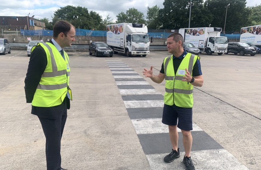 Luke Hall MP visiting Charles Saunders