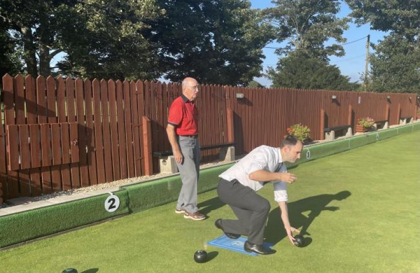 Luke Hall MP Olveston Bowling