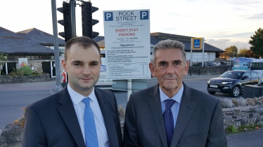 Local MP Luke Hall and Thornbury Councillor David Chubb at Rock Street Car Park