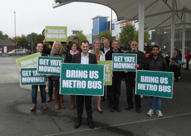 Luke with fellow Campaigners at Yate Bus Station