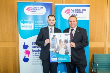 Luke Hall MP with Action on Hearing Loss