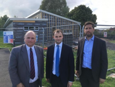 Local MP Luke Hall with Cllrs Matthew Riddle and Toby Savage