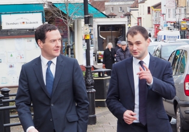 Luke Hall MP shows the Chancellor around the constituency