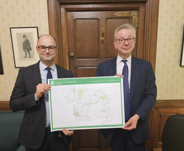 Luke with Michael Gove